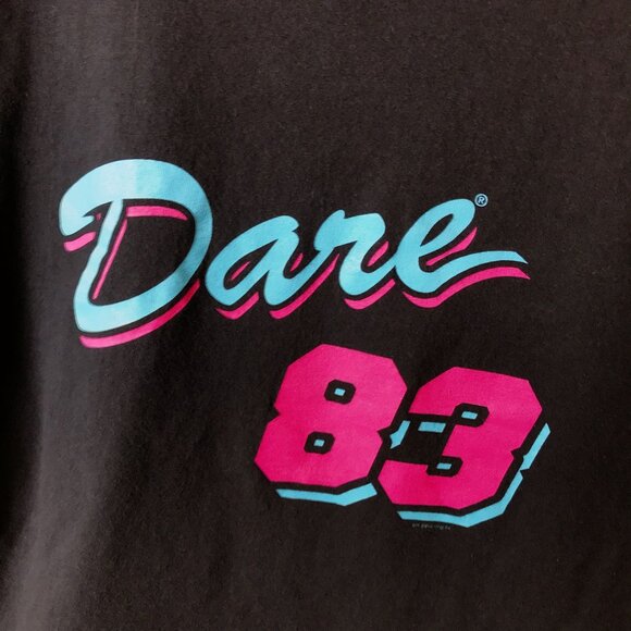 DARE 83 Graphic Tee S Black Neon Colors Retro Look Casual Adult Unisex Fit - Picture 5 of 14